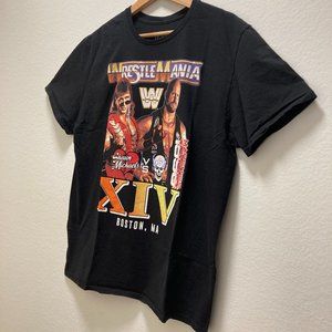 WWE WWF WrestleMania 14 Stone Cold V.S Shawn Micheals Large T-Shirt 100% COTTON
